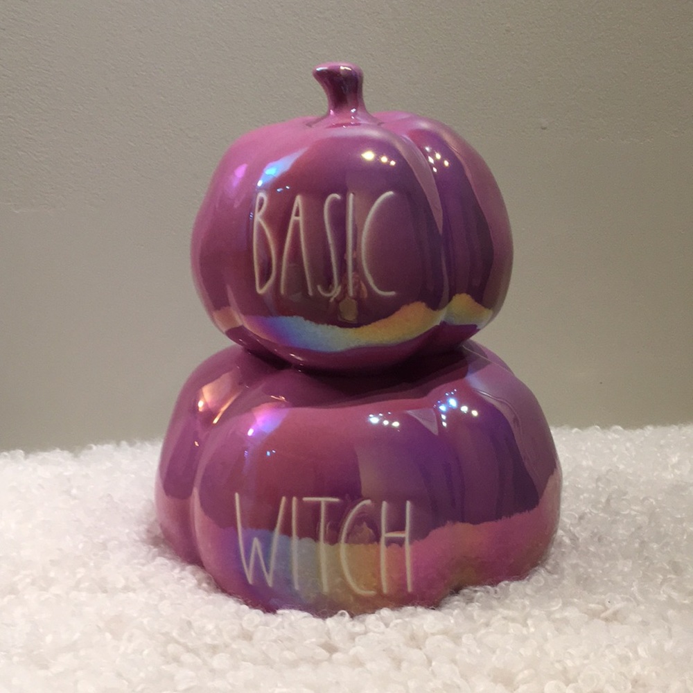 Rae Dunn BASIC WITCH Purple Pumpkin Iridescent